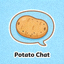 Potato Chat 应用概念图标 - 土豆形状的卡通聊天气泡